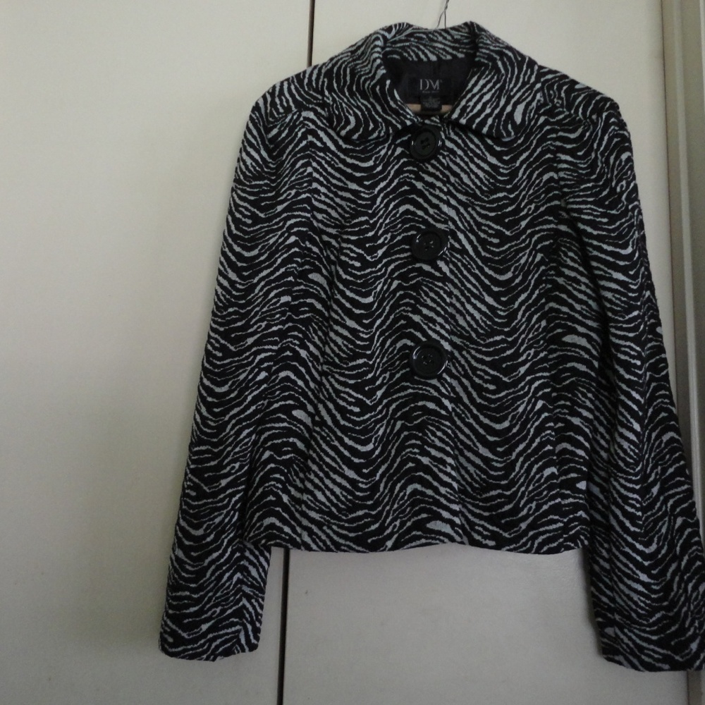 Donna Moore Women's Jacket, Zebra Print Sz Medium